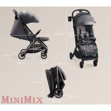 Kinderkraft Nubi 2 sport babakocsi Cloudy Grey