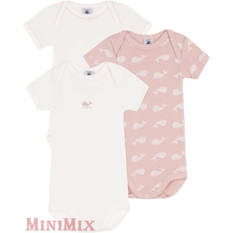 Petit Bateau A0744 rövid ujjú body 3 db 60-as (b)