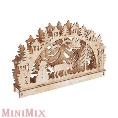 Led-es Téli erdő ablakív