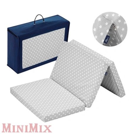 Alvi Hordozható utazóágy matrac 60×120 szürke csillagos