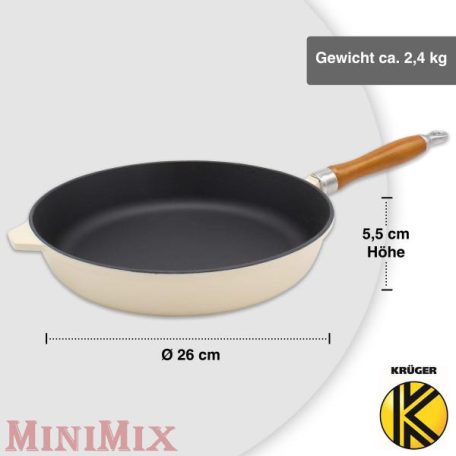 Krüger öntöttvas serpenyő Savanna, 26+2 cm