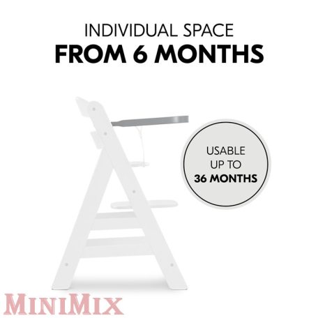 Hauck Alpha wooden Tray Grey etetőszék tálca