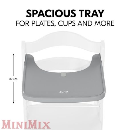 Hauck Alpha wooden Tray Grey etetőszék tálca