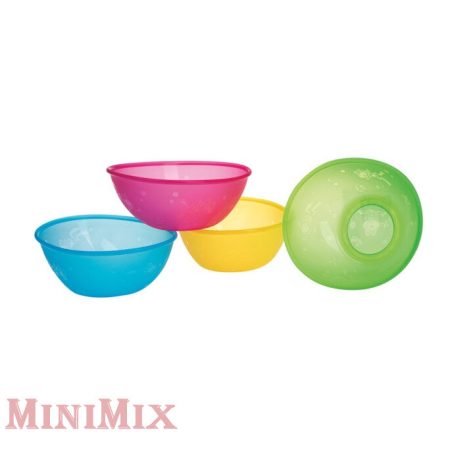 Nuby Színes etetőtál készlet 360 ml 6 hó+ (4 db)