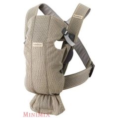BabyBjörn Mini Grey beige 3D Mesh babahordozó