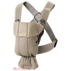 BabyBjörn Mini Grey beige 3D Mesh babahordozó
