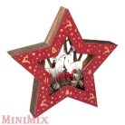 Szarvasos fa világító csillag piros