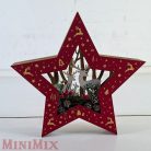 Szarvasos fa világító csillag piros