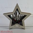 Szarvasos fa világító csillag natúr