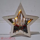 Szarvasos fa világító csillag natúr