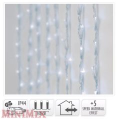 Fényfüggöny 320 LED-es programos adapterrel hideg fehér