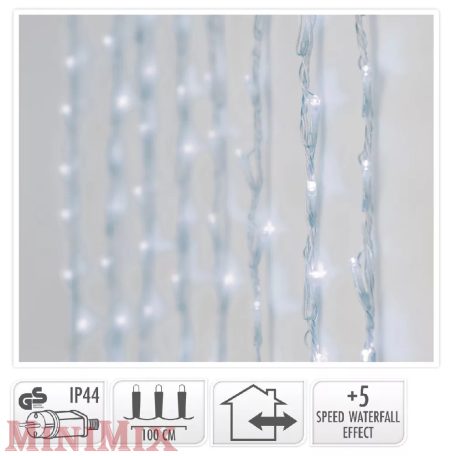 Fényfüggöny 320 LED-es programos adapterrel hideg fehér
