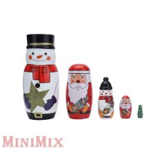 5 db-os karácsonyi stílusú matrjoska baba 