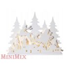 Karácsonyi jelenet fából készült szánhúzó Mikulás és Led város