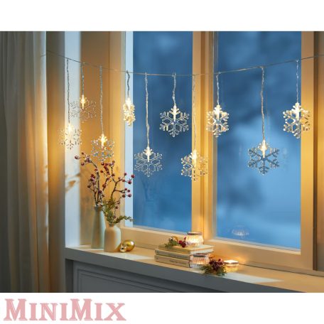 Hópelyhes fényfüggöny ablakdísz