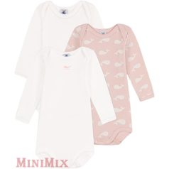 Petit Bateau A0743 00 hosszú ujjú body 3 db 60-ös (b)