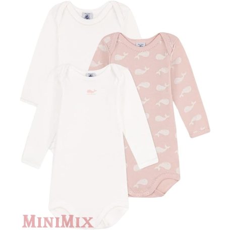 Petit Bateau A0743 00 hosszú ujjú body 3 db 60-ös (b)